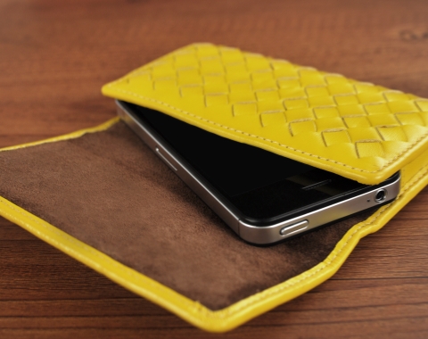 woven leather phone case