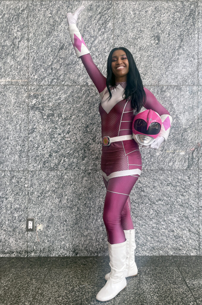 Pink Power Ranger Black Cosplayer at Comicpalooza